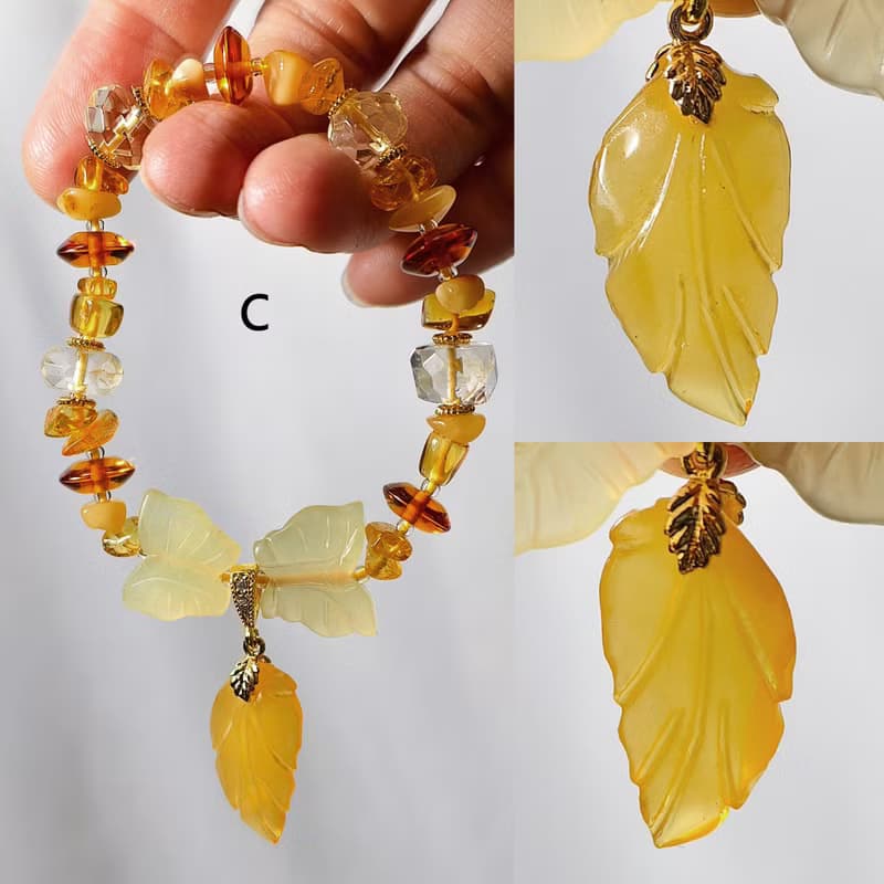財石大集合 頂級 琥珀蜜蠟 黃水晶 黃岫玉 招財 手鍊 單品 禮物