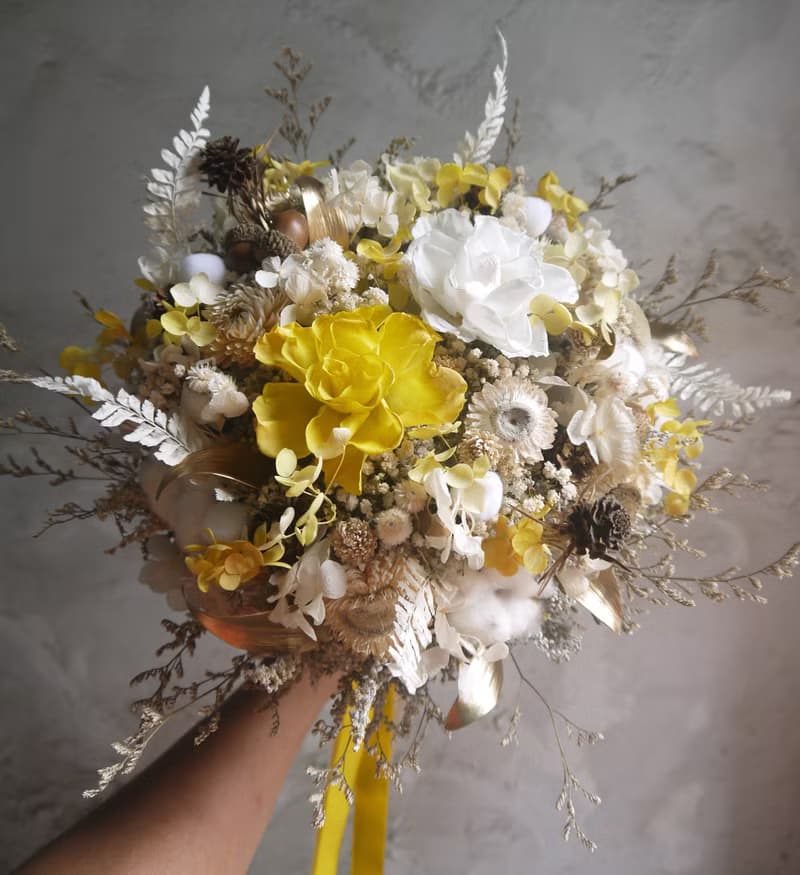 幸福暖陽.乾燥花.不凋花.永生花.新娘婚禮.情人節.捧花.