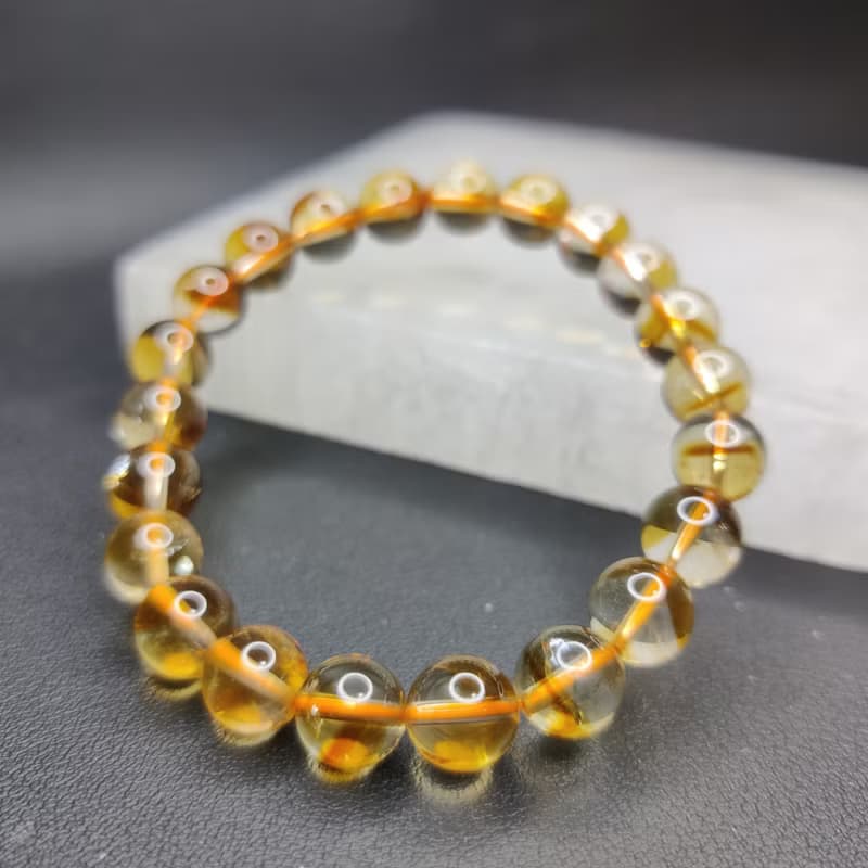 黃塔晶 Citrine 8.5mm 手串 手鍊 天然水晶 水晶手鍊 巴西