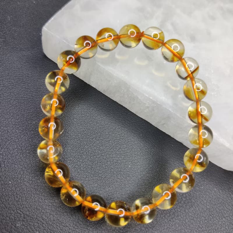 黃塔晶 Citrine 8.5mm 手串 手鍊 天然水晶 水晶手鍊 巴西
