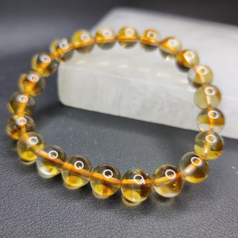 黃塔晶 Citrine 8.5mm 手串 手鍊 天然水晶 水晶手鍊 巴西