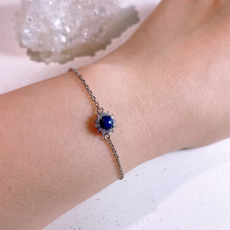 天然藍寶石手鍊 藍寶石一克拉 僅有一條【聖誕飾品】