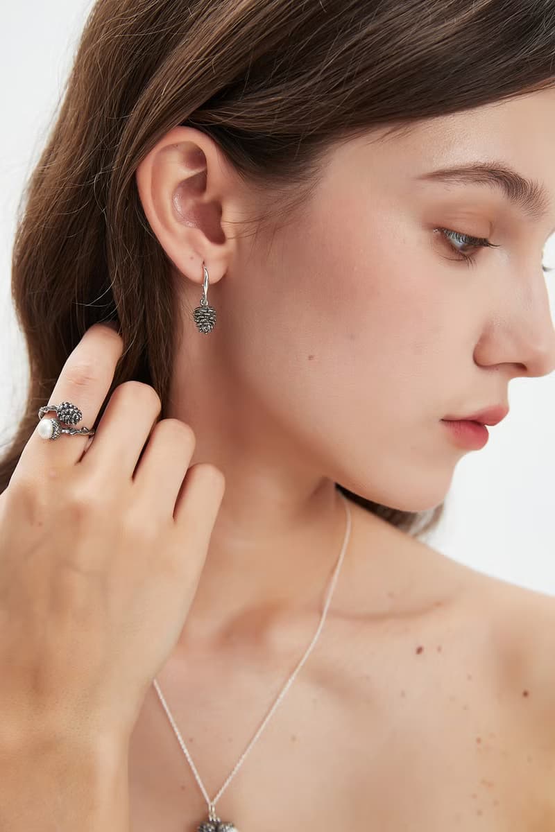 Petite Fille 女未女未手工銀飾 生命的愛 松果 橡實 純銀耳環