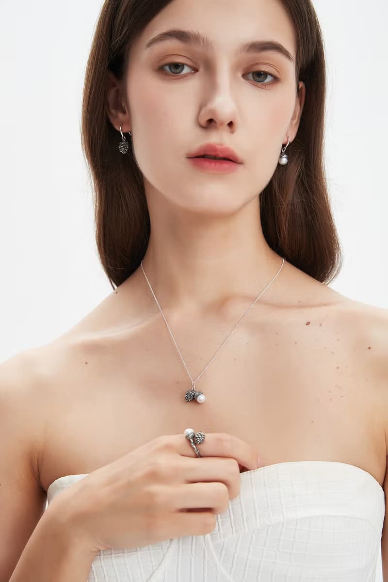 Petite Fille 女未女未手工銀飾 生命的愛 松果 橡實 純銀耳環
