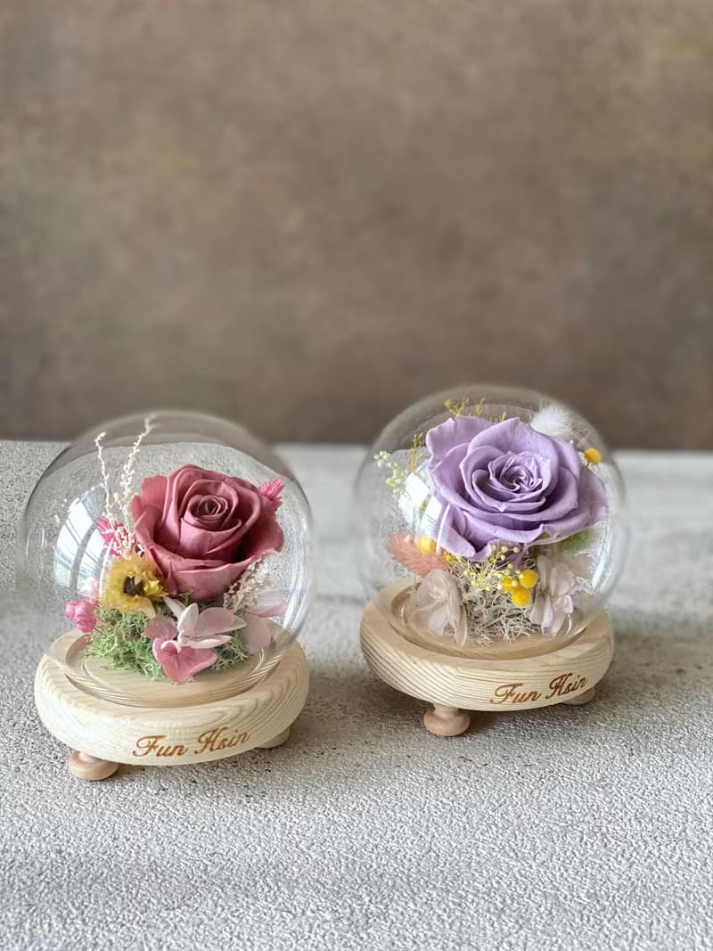 可愛夢幻玻璃球 擺飾 桌花 情人節禮物 畢業禮 生日禮物 不凋花