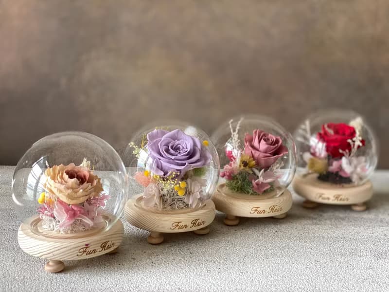 可愛夢幻玻璃球 擺飾 桌花 情人節禮物 畢業禮 生日禮物 不凋花