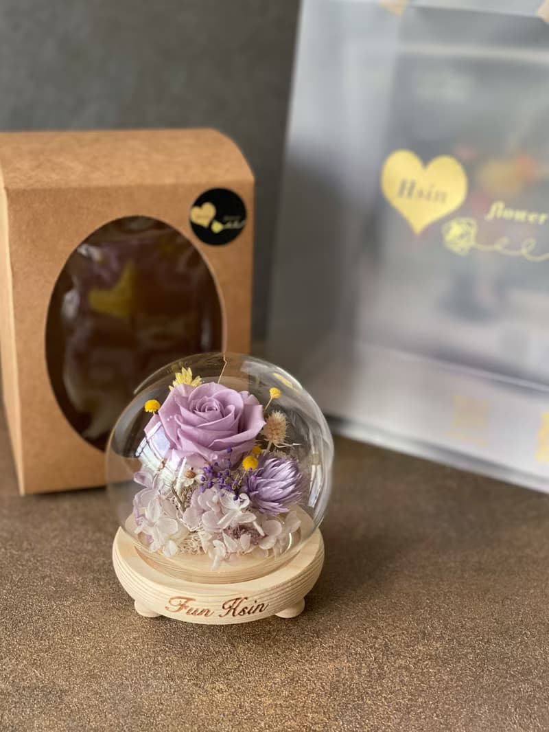 可愛夢幻玻璃球 擺飾 桌花 情人節禮物 畢業禮 生日禮物 不凋花