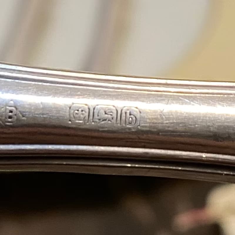 英國喬治五世時期 Sheffield百年純銀柄黃銅叉ㄧ把