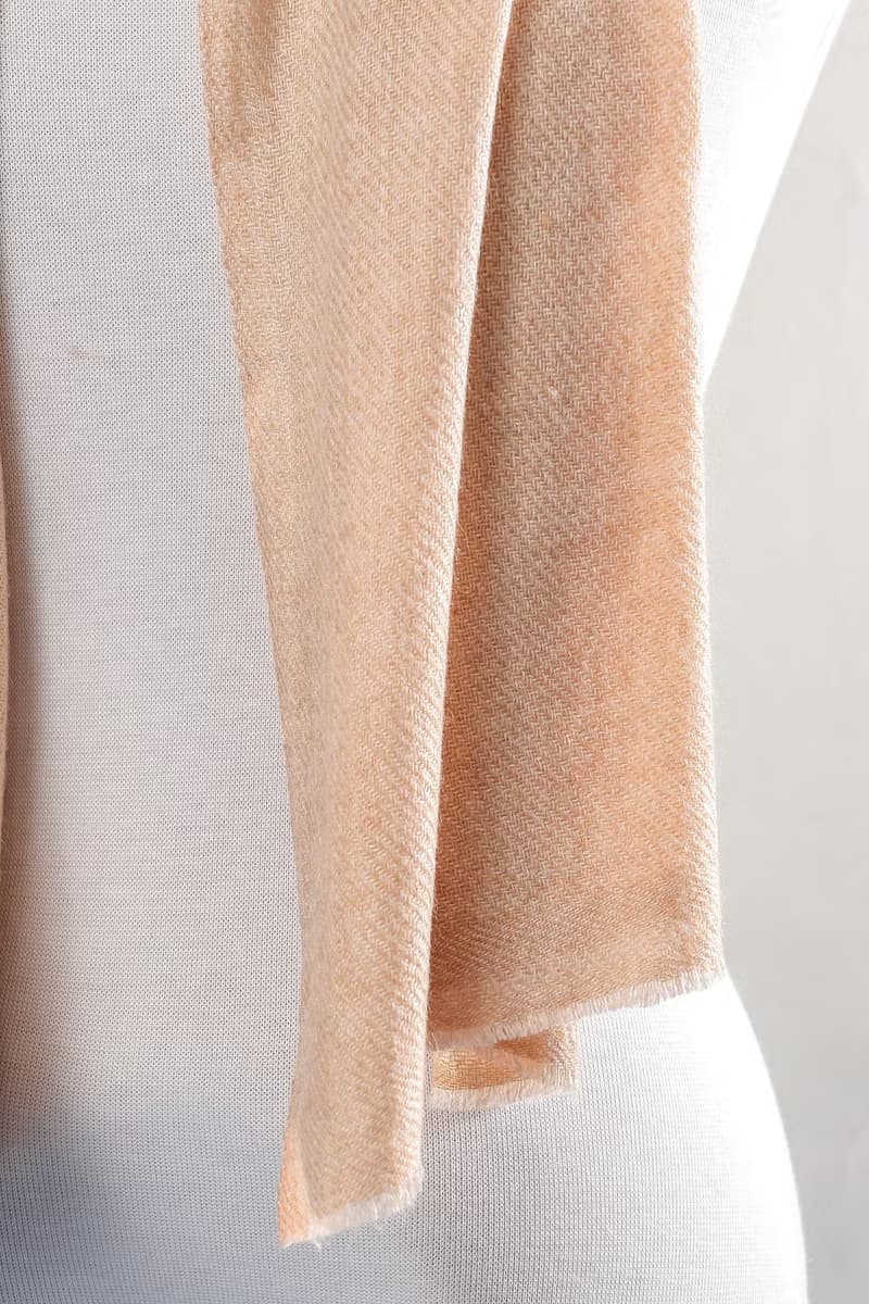 【經典喀什米爾羊毛圍巾】原色 香檳奶茶色 輕薄舒適 男女適用