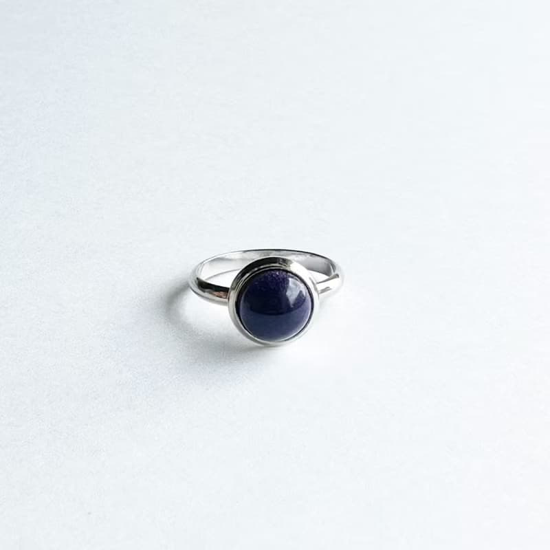 セピア小【Amethyst】七宝焼リング 指輪 純銀張七宝