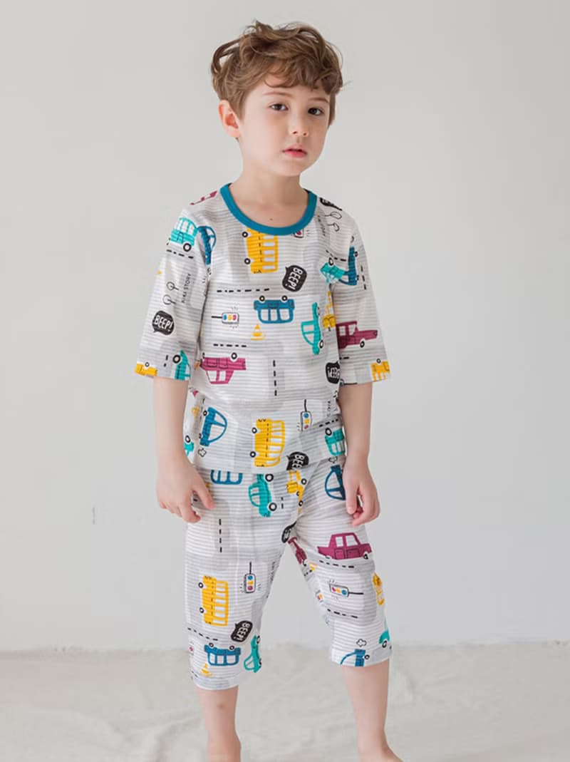 汽車噗噗日常-輕透空氣衣七分袖韓國童裝-K16507