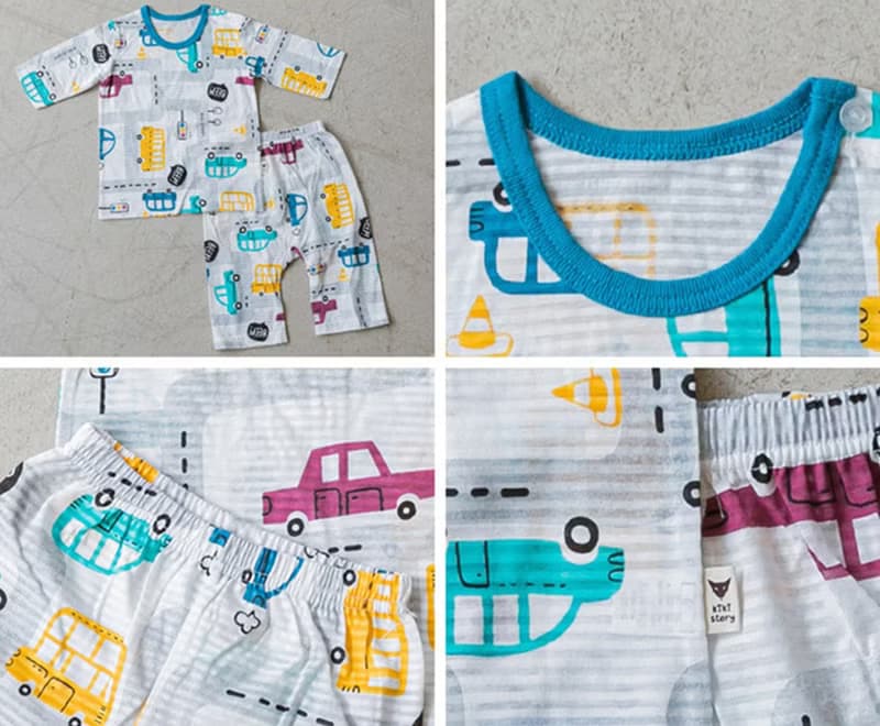 汽車噗噗日常-輕透空氣衣七分袖韓國童裝-K16507