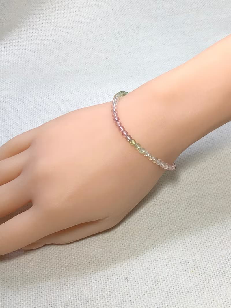 快速出貨 優選~清透冰淇淋色系天然彩色碧璽手鍊