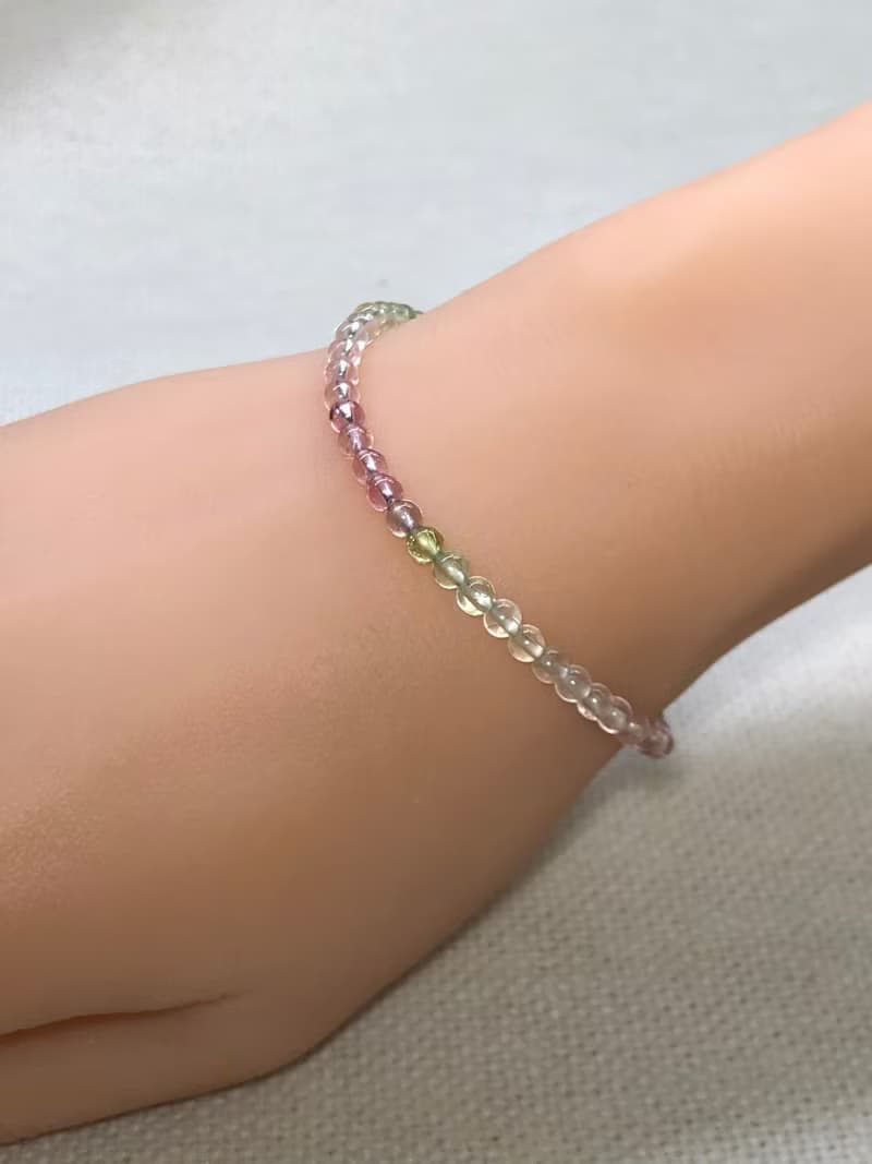 快速出貨 優選~清透冰淇淋色系天然彩色碧璽手鍊