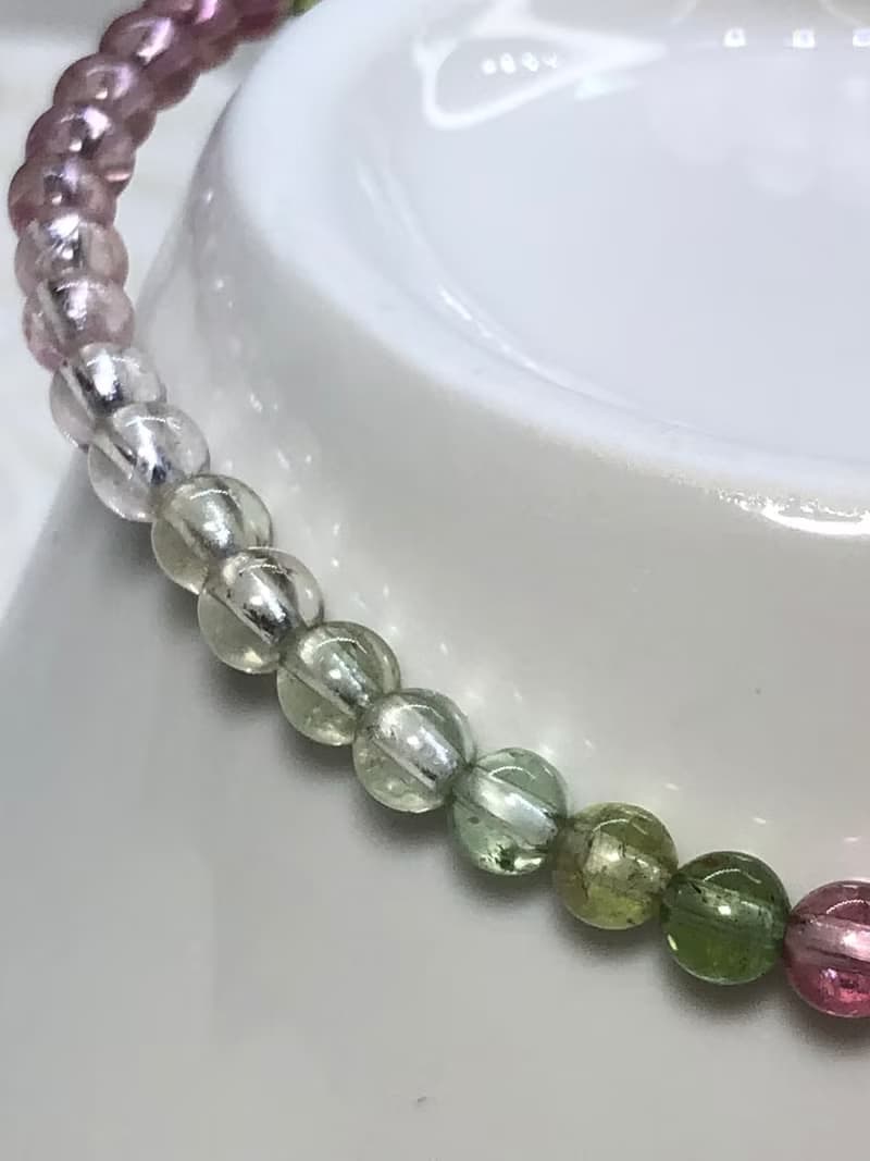 快速出貨 優選~清透冰淇淋色系天然彩色碧璽手鍊