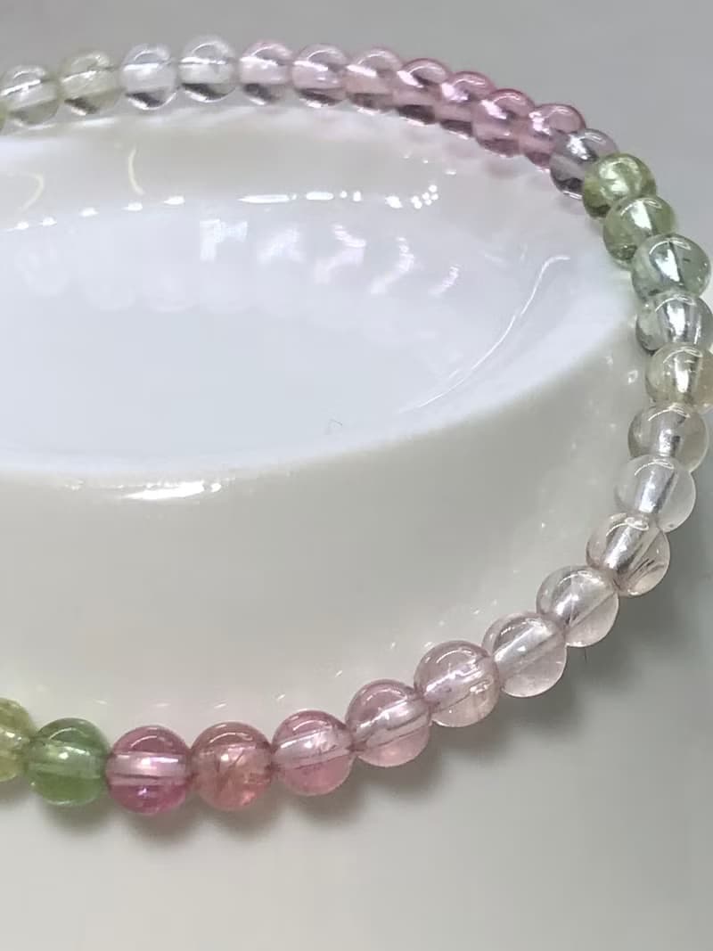 快速出貨 優選~清透冰淇淋色系天然彩色碧璽手鍊