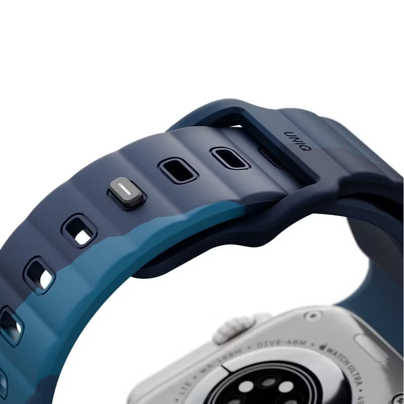 Apple Watch 49/46/45/44mm Stride DE防水氟橡膠不鏽鋼錶帶 3色