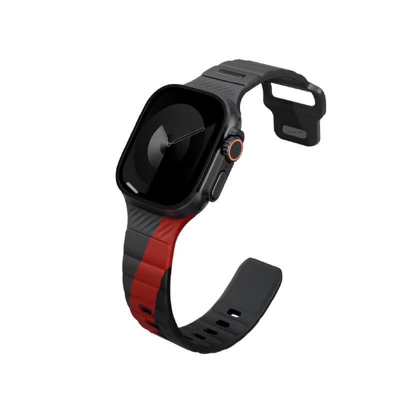 Apple Watch 49/46/45/44mm Stride DE防水氟橡膠不鏽鋼錶帶 3色