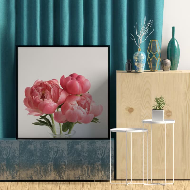 嫣紅牡丹 - 方形掛畫/沙發掛畫/家居佈置/牡丹/玄關/北歐/複製畫
