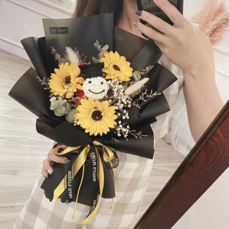 畢業花束 \日光\ 向日葵花束 乾燥花束 畢業快樂