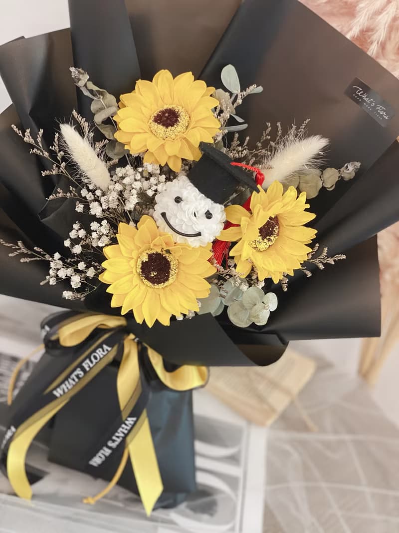 畢業花束 \日光\ 向日葵花束 乾燥花束 畢業快樂