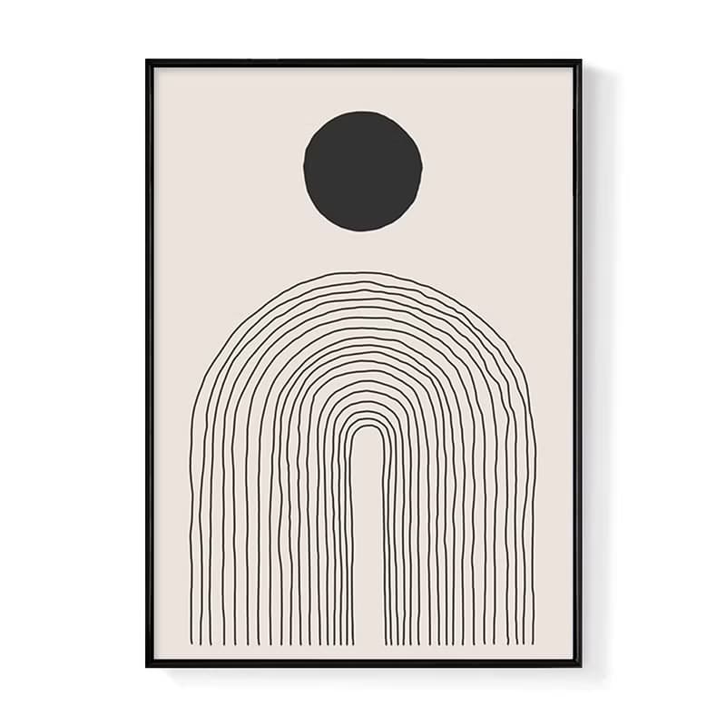點線圓舞曲III - 極簡大地色幾何掛畫/餐廳佈置/工作室裝飾/送禮