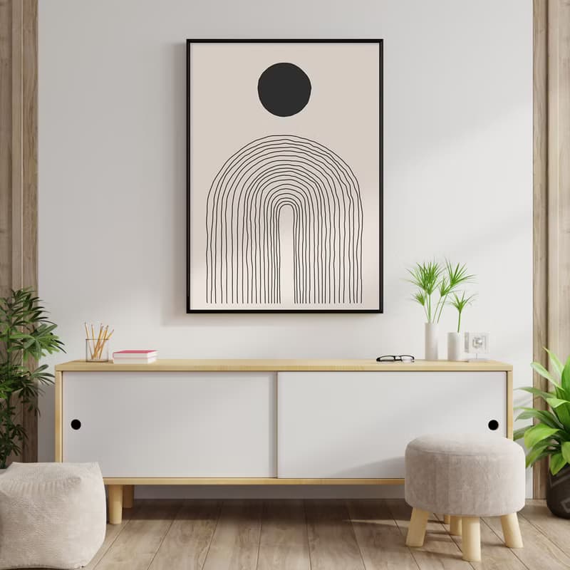 點線圓舞曲III - 極簡大地色幾何掛畫/餐廳佈置/工作室裝飾/送禮
