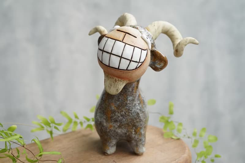Goat, handmade ceramics, Smiling Goat