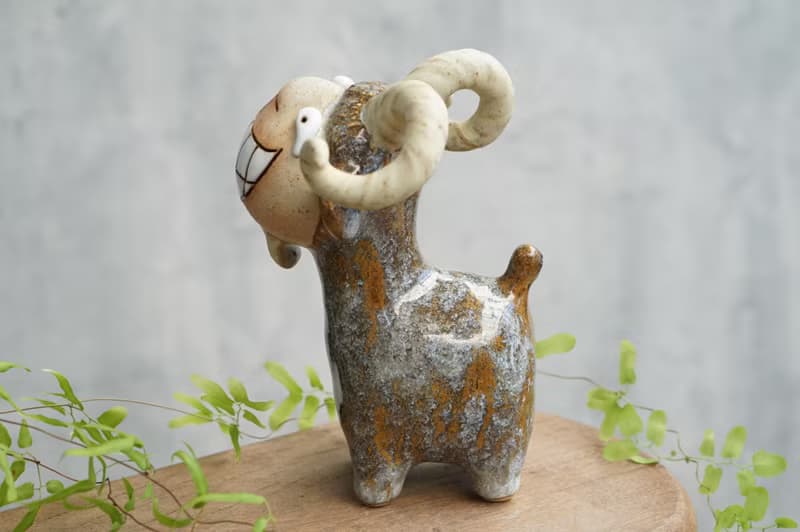 Goat, handmade ceramics, Smiling Goat