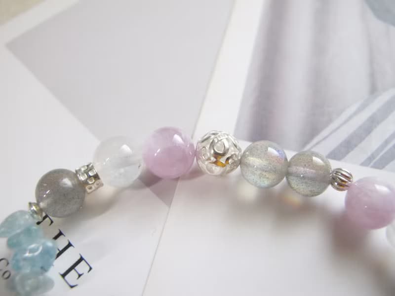 紫光拉長石 月光石 孔賽石 海水藍寶 925純銀 【冬眠的夢】