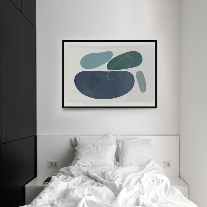 悠藍寂靜ll - 幾何簡約藍色系掛畫/居家擺飾/入厝禮/玄關佈置