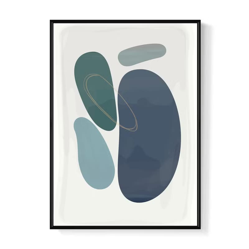 悠藍寂靜ll - 幾何簡約藍色系掛畫/居家擺飾/入厝禮/玄關佈置