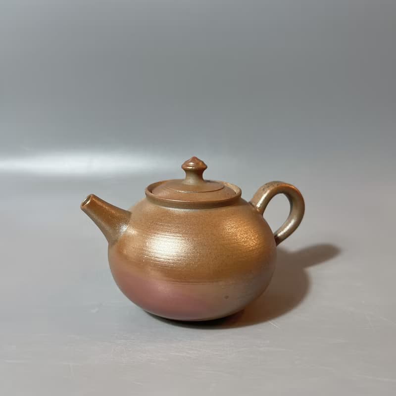 柴燒古樸落灰金彩茶壺 / 小平凡手作