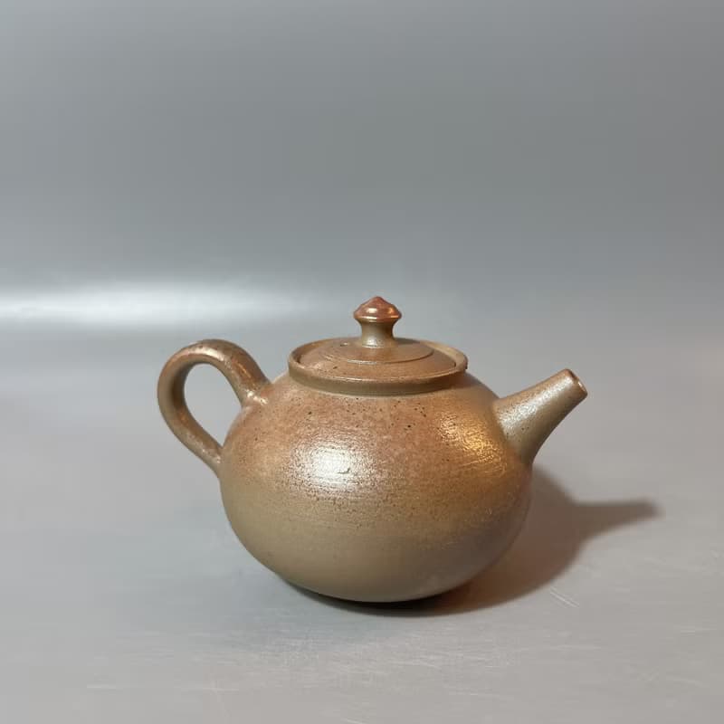 柴燒古樸落灰金彩茶壺 / 小平凡手作