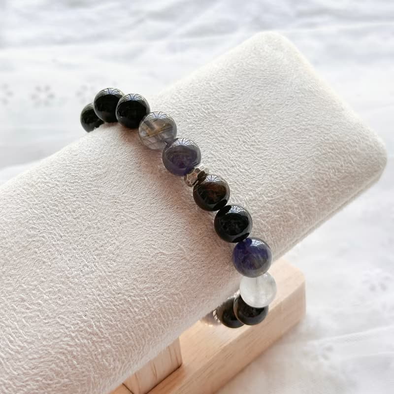 夜光深守 月光石手串 堇青石手串 設計手鍊 水晶手串 水晶手鍊