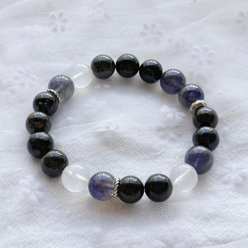 夜光深守 月光石手串 堇青石手串 設計手鍊 水晶手串 水晶手鍊