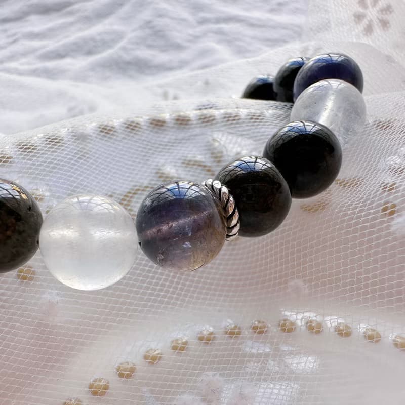 夜光深守 月光石手串 堇青石手串 設計手鍊 水晶手串 水晶手鍊