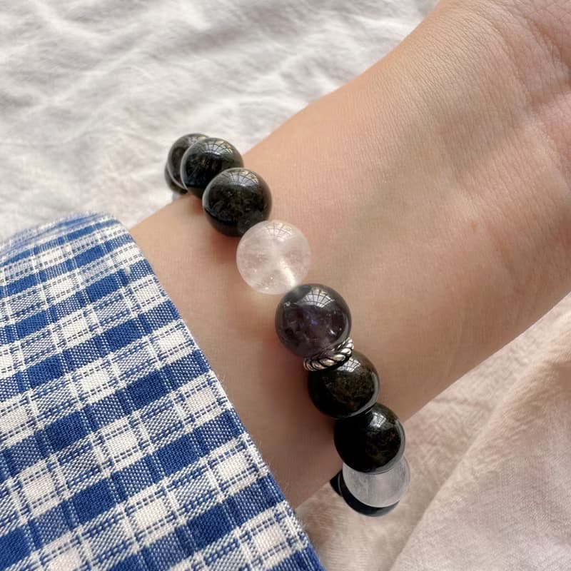 夜光深守 月光石手串 堇青石手串 設計手鍊 水晶手串 水晶手鍊