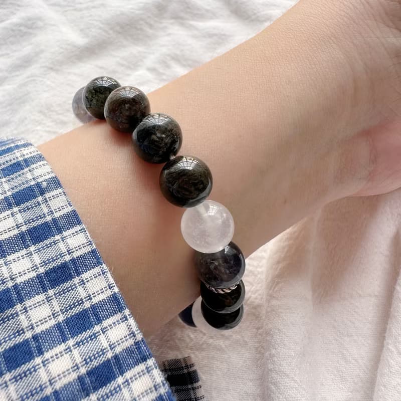 夜光深守 月光石手串 堇青石手串 設計手鍊 水晶手串 水晶手鍊