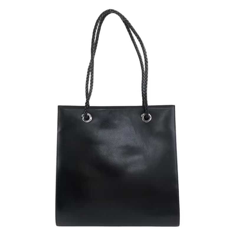 【 日本直送　名牌中古包 】Cartier カルティエ ハンドバッグ ブラック パンテール レザー vintage ヴィンテージ オールド amhwat