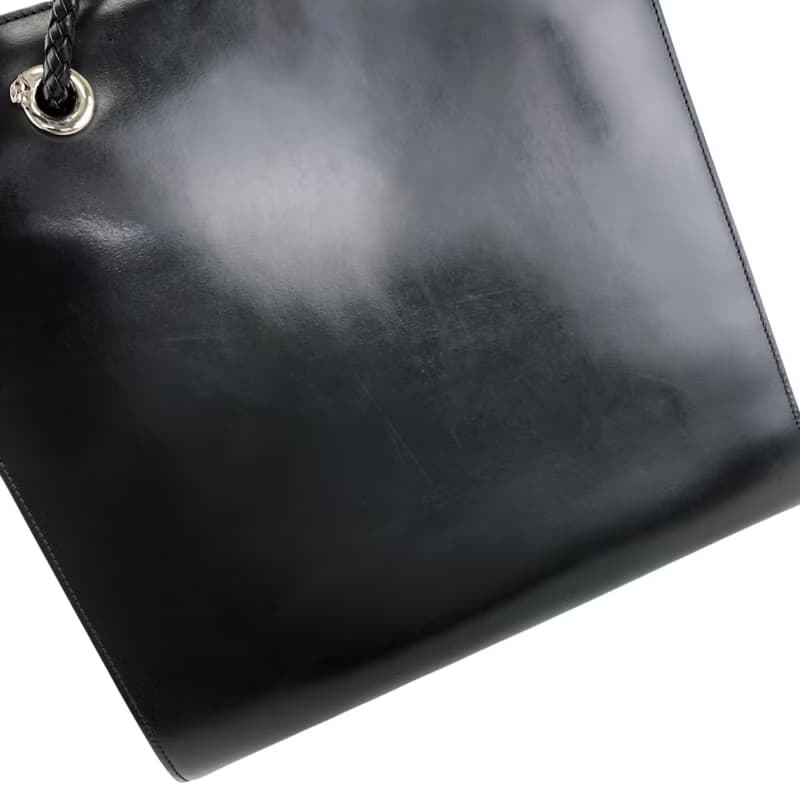 【 日本直送　名牌中古包 】Cartier カルティエ ハンドバッグ ブラック パンテール レザー vintage ヴィンテージ オールド amhwat