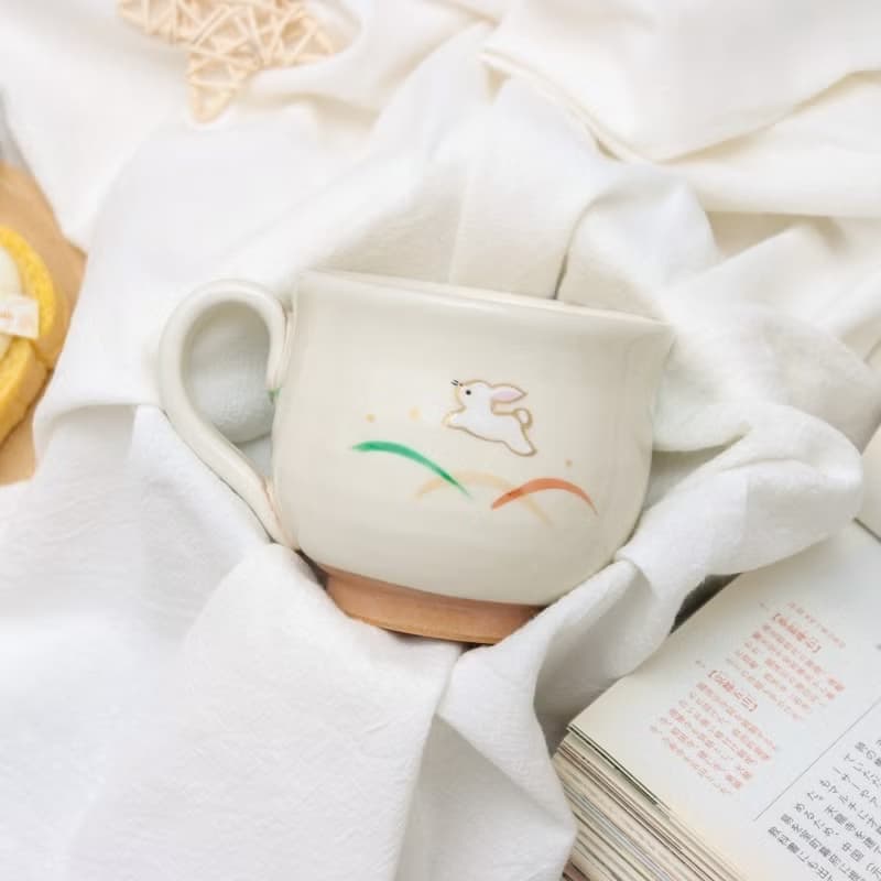 京燒立體馬克杯 - 月見兔