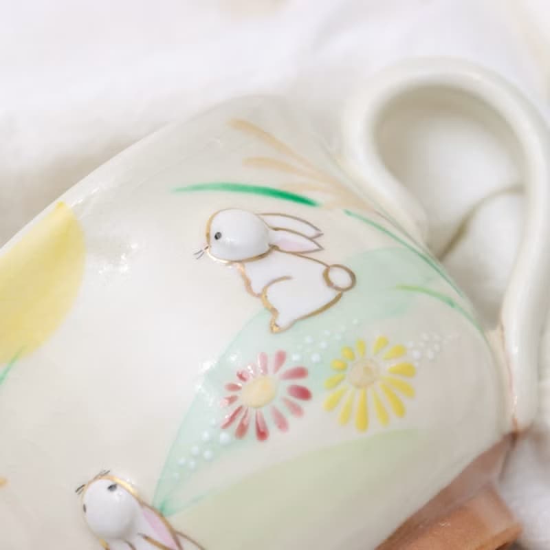 京燒立體馬克杯 - 月見兔