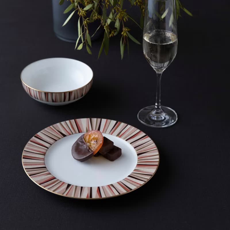 【NARUMI】Mordern Stripes 食尚摩登主餐盤(21cm)-桔紅