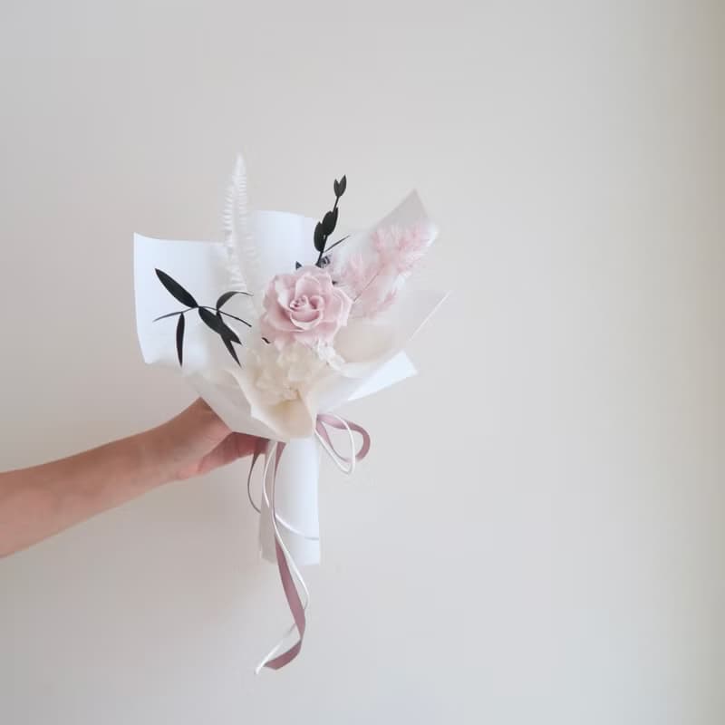 單朵永生玫瑰花束 單支玫瑰花束 永生花花束 台中永生花