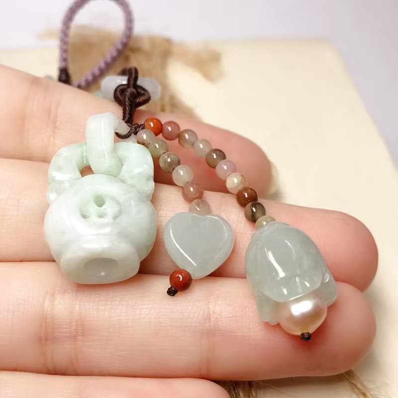 冰種翡翠旗袍扣 | 天然緬甸A貨翡翠 | 送禮