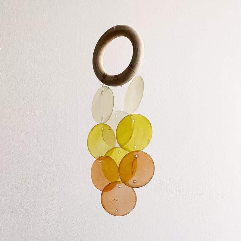 DIY-KIT|Italian Stationery-Spring Light-Circle(S)Shell Wind Chime Mobile |#0-457