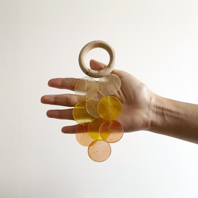 DIY-KIT|Italian Stationery-Spring Light-Circle(S)Shell Wind Chime Mobile |#0-457