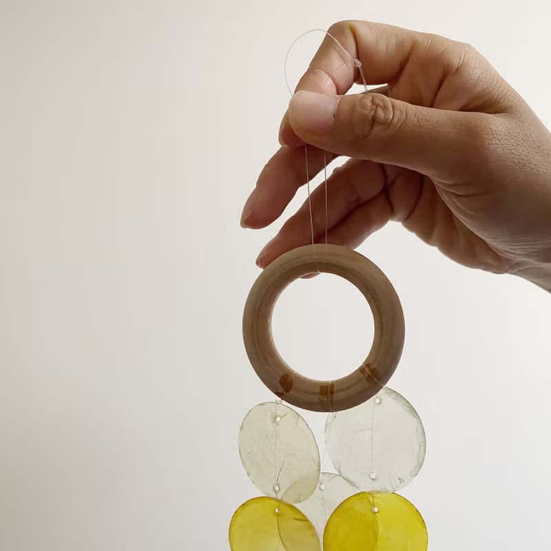 DIY-KIT|Italian Stationery-Spring Light-Circle(S)Shell Wind Chime Mobile |#0-457