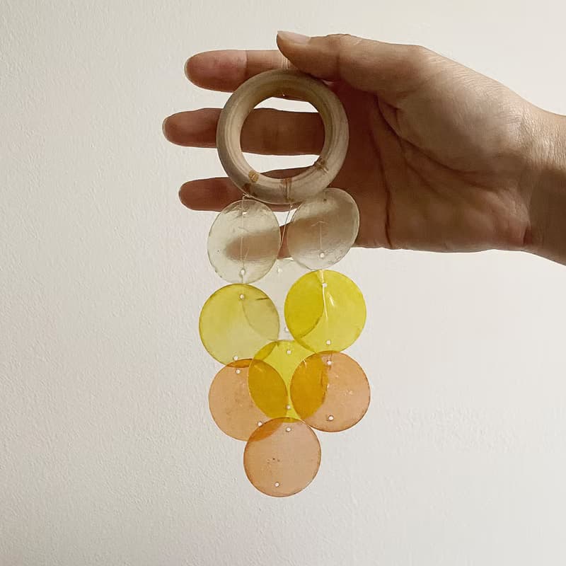 DIY-KIT|Italian Stationery-Spring Light-Circle(S)Shell Wind Chime Mobile |#0-457